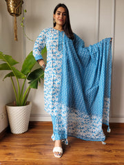 Jaipuri Hand Block Cotton Suit Set